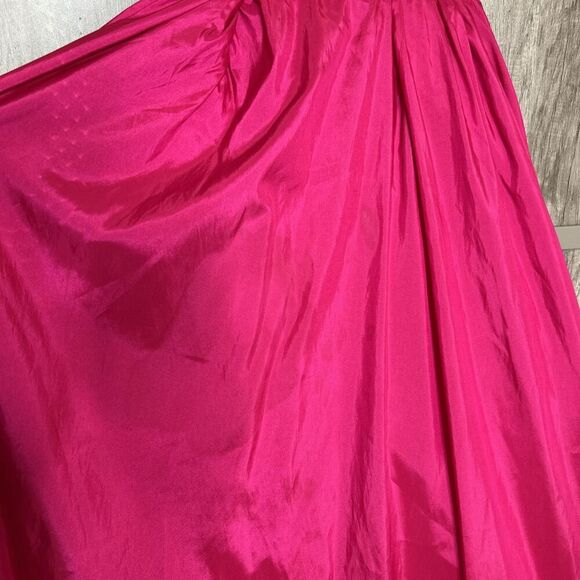 Mac Dugall Taffeta Ball Gown Magenta Color Spaghetti Straps Pockets Size 6 - Picture 2 of 14